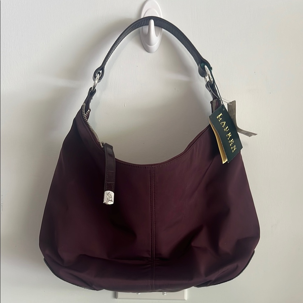 Lauren Ralph Lauren Brown Textured Hobo Bag